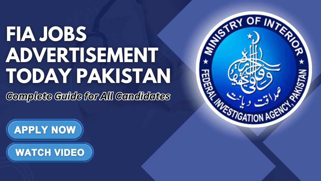 FIA Jobs Advertisement Today Pakistan
